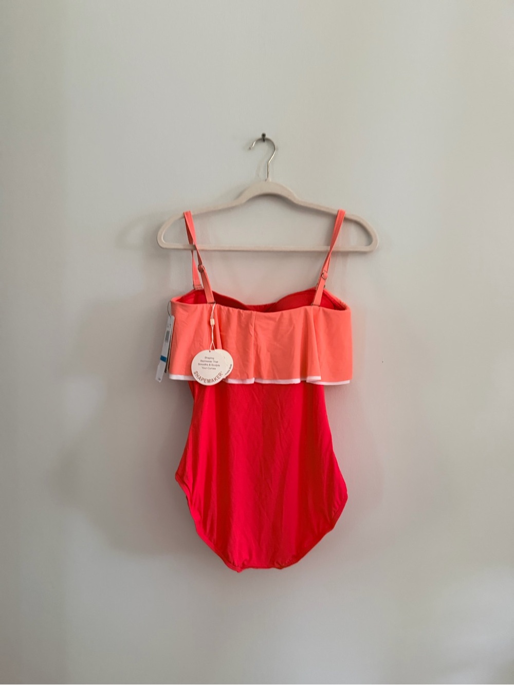 Coco Reef Coral and Light Pink Ruffle Strapless One-Piece - Picture 9 of 9